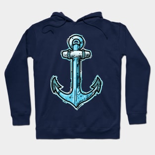 Blue anchor, sailor tattoo sketch style Hoodie